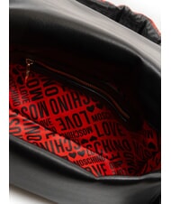 LOVE MOSCHINO PUFFY LOGO Sac à bandoulière avec pochette en forme de cœur noir/rouge/noir - Sacs pour Femme - 5