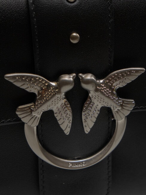 LOVE ONE CLASSIC SLOUCHY Sac à bandoulière en cuir limousine noire - argent mat - Sacs pour Femme