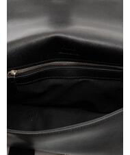 PINKO LOVE ONE CLASSIC SLOUCHY Sac à bandoulière en cuir limousine noire - argent mat - Sacs pour Femme - 5