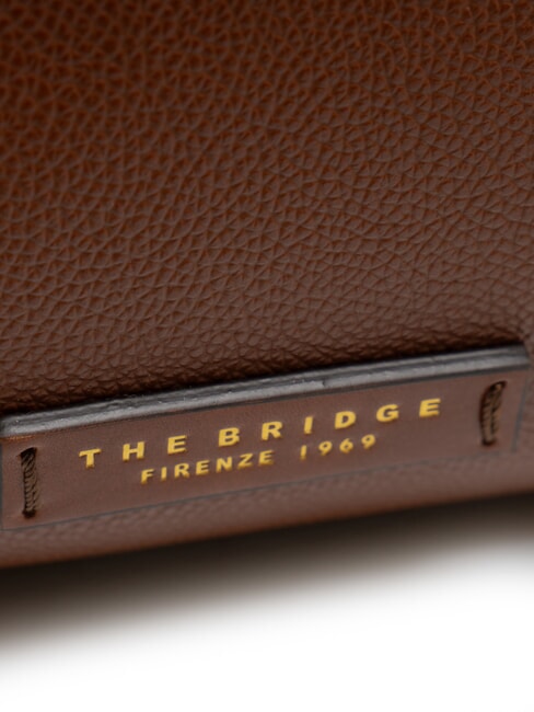 INES Sac cartable en cuir avec bandouli&egrave;re MARRON - Sacs pour Femme