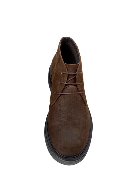 DEAN Bottines à lacets en cuir nubuck brun foncé - Chaussures Homme