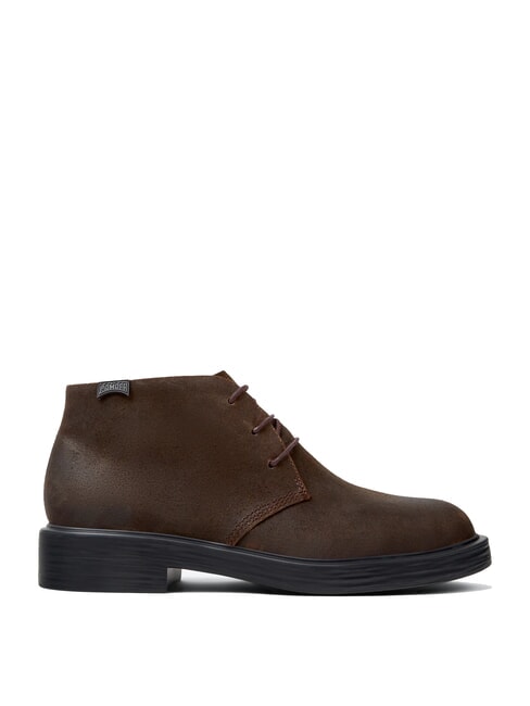 DEAN Bottines &agrave; lacets en cuir nubuck brun fonc&eacute; - Chaussures Homme
