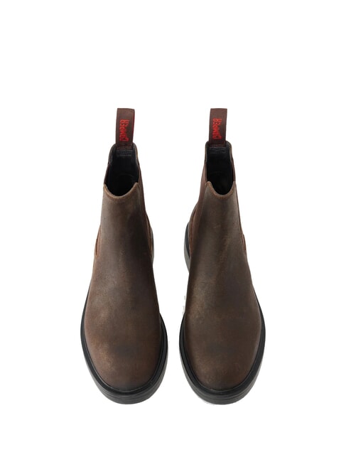 DEAN Bottines Chelsea en cuir nubuck brun foncé - Chaussures Homme