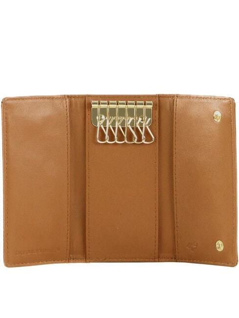 LUNA Étui à clés en cuir café au caramel - Porte-clés