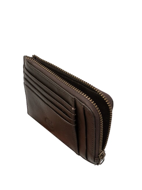 CLASSIC Porte-cartes en cuir avec porte-monnaie marron foncé - Portefeuilles Homme