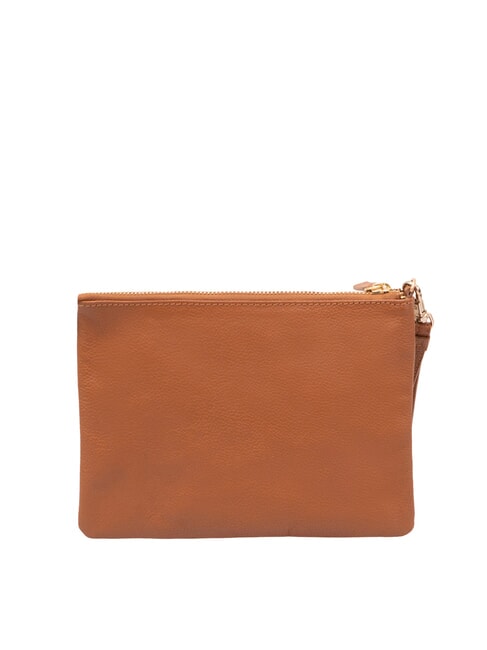 SMALL Petite pochette en cuir avec dragonne Cognac - Sacs pour Femme