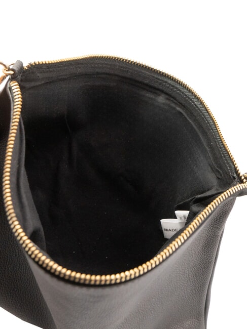 LARGE Grande pochette en cuir avec dragonne noir - Sacs pour Femme