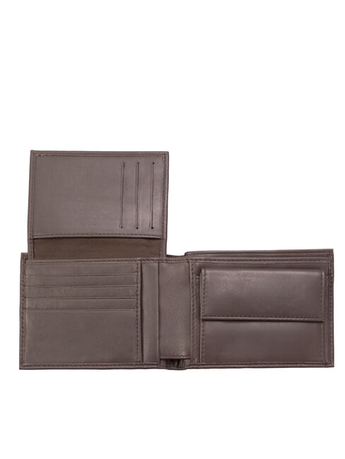 CLASSIC FLAP OVER Portefeuille en cuir porte-monnaie marron foncé - Portefeuilles Homme