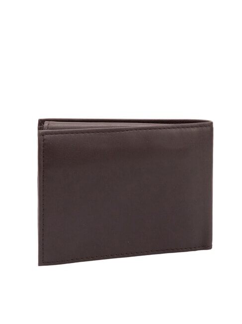 CLASSIC FLAP OVER Portefeuille en cuir porte-monnaie marron foncé - Portefeuilles Homme