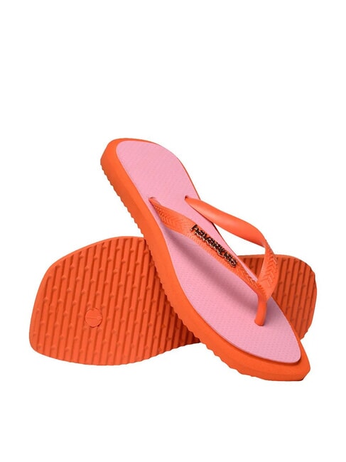 TOP SQUARE FUSION Tongs coucher de soleil orange - Chaussures Femme