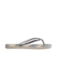 HAVAIANAS STYLESLIM SQUARE GLITTER Tongs carr&eacute;es beige/argent m&eacute;tallis&eacute; - Chaussures Femme - 2