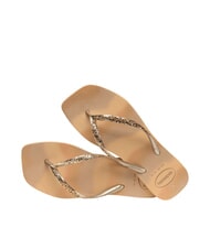 HAVAIANAS STYLESLIM SQUARE GLITTER Tongs carrées d'or - Chaussures Femme - 4