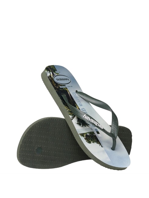 TOP SURFER Tongs vert olive - Chaussures Homme