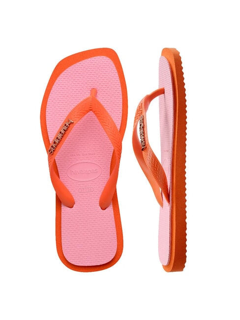 TOP SQUARE FUSION Tongs coucher de soleil orange - Chaussures Femme