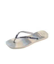 HAVAIANAS STYLESLIM SQUARE GLITTER Tongs carr&eacute;es beige/argent m&eacute;tallis&eacute; - Chaussures Femme - 3