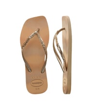 HAVAIANAS STYLESLIM SQUARE GLITTER Tongs carrées d'or - Chaussures Femme - 6