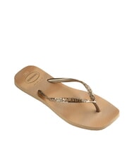 HAVAIANAS STYLESLIM SQUARE GLITTER Tongs carrées d'or - Chaussures Femme - 3