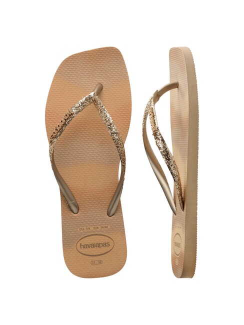 STYLESLIM SQUARE GLITTER Tongs carrées d'or - Chaussures Femme
