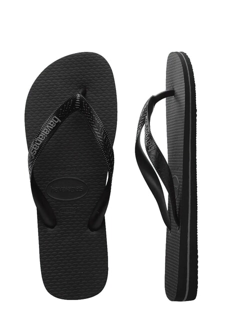 TOP RUBBER LOGO FILETE Tongs NOIR - Chaussures Homme