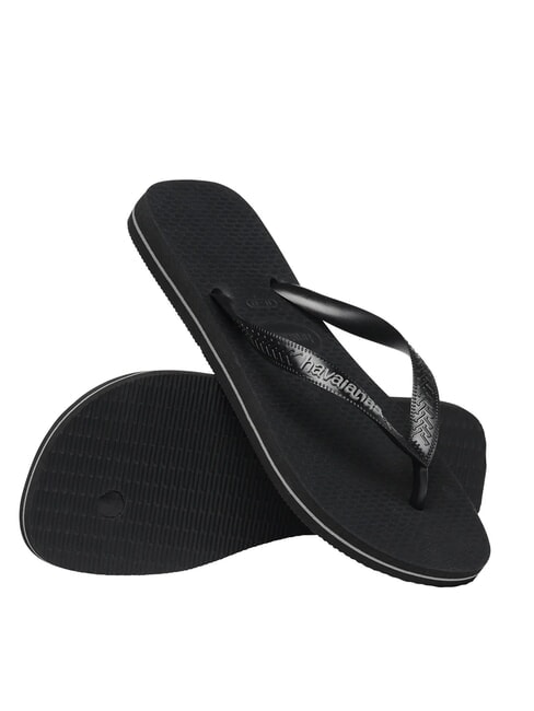 TOP RUBBER LOGO FILETE Tongs NOIR - Chaussures Homme