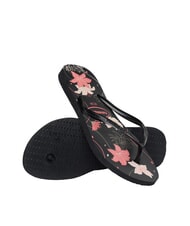 HAVAIANAS SLIM ORGANIC Tongs noir/cendre foncé/rose clair - Chaussures Femme - 3