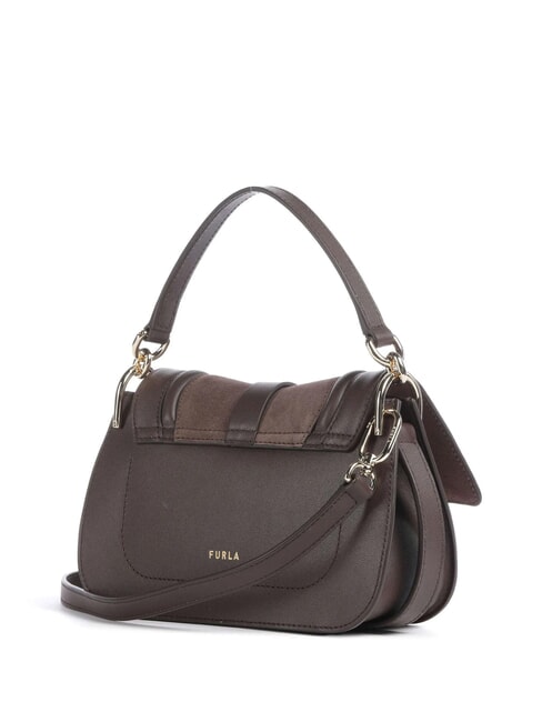 FLOW Petit sac en cuir avec bandoulière tons expresso - Sacs pour Femme