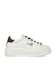 LOVE MOSCHINO ECLIPSE50 Baskets en cuir blanc/bordeaux - Chaussures Femme - 2