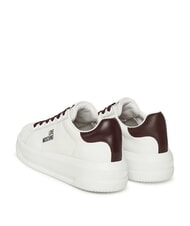 LOVE MOSCHINO ECLIPSE50 Baskets en cuir blanc/bordeaux - Chaussures Femme - 3