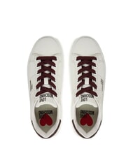LOVE MOSCHINO ECLIPSE50 Baskets en cuir blanc/bordeaux - Chaussures Femme - 4