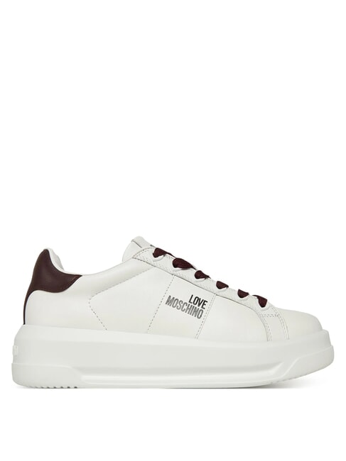 ECLIPSE50 Baskets en cuir blanc/bordeaux - Chaussures Femme