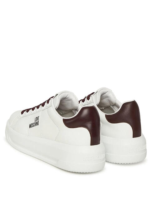 ECLIPSE50 Baskets en cuir blanc/bordeaux - Chaussures Femme