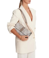 GUESS ERENIA Sac bandoulière convertible logo taupe foncé - Sacs pour Femme - 5