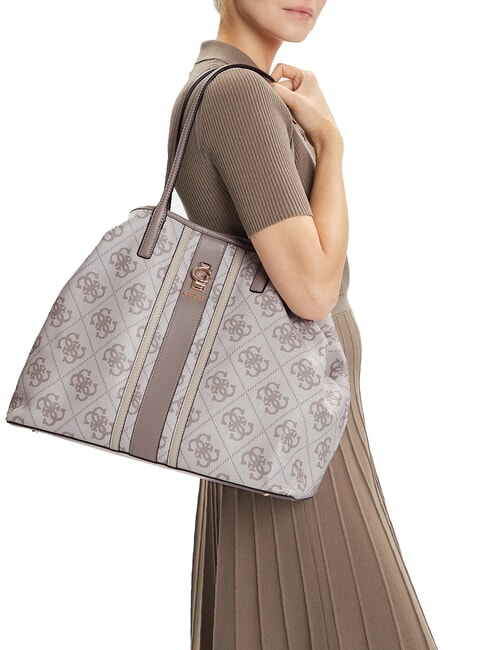 ERENIA Cabas avec pochette logo taupe foncé - Sacs pour Femme