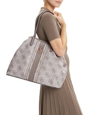 GUESS ERENIA Cabas avec pochette logo taupe foncé - Sacs pour Femme - 5
