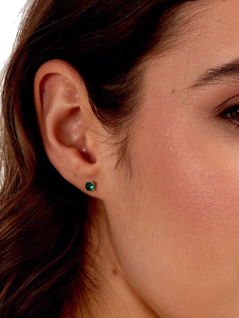 TESORI  Boucles d'oreilles en argent vert - Boucles d'oreilles