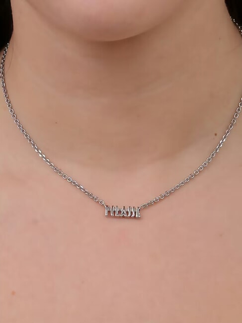 MONTENAPO Collier en argent avec logo acier - Colliers