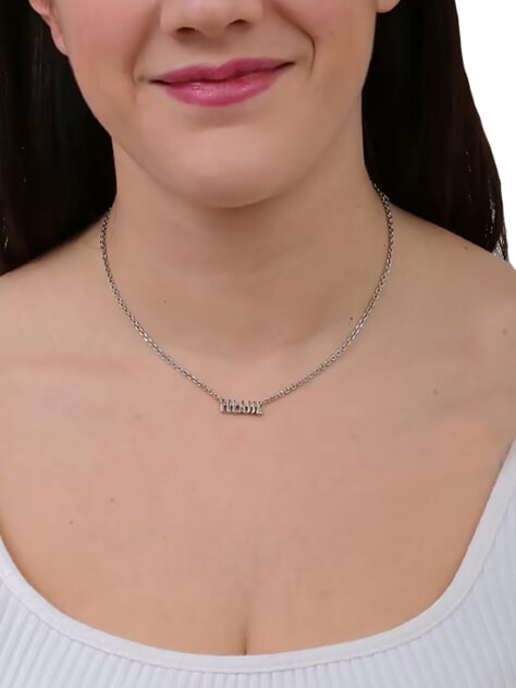MONTENAPO Collier en argent avec logo acier - Colliers