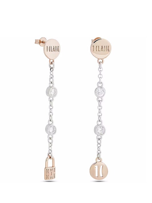 RAMBLA Boucles d'oreilles longues en argent deux tons - Boucles d'oreilles