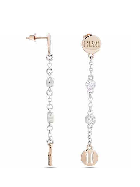 RAMBLA Boucles d'oreilles longues en argent deux tons - Boucles d'oreilles