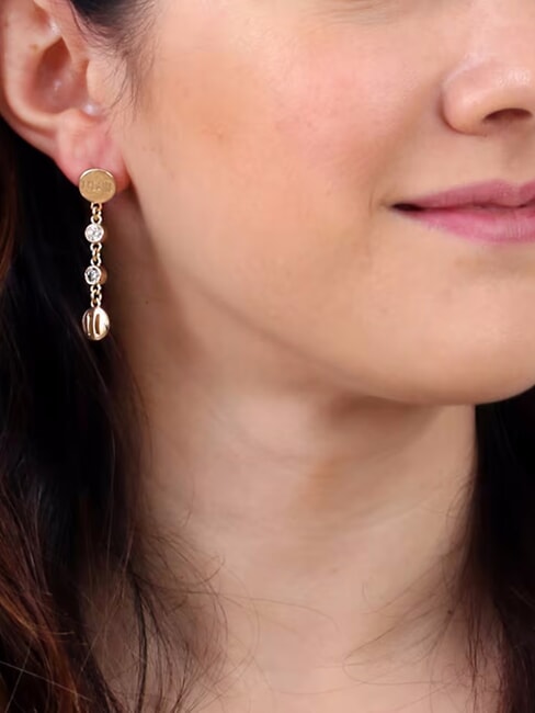 RAMBLA Boucles d'oreilles longues en argent or - Boucles d'oreilles