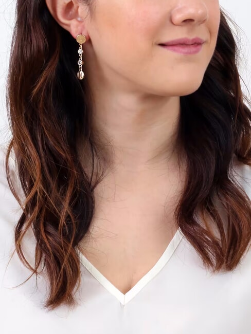 RAMBLA Boucles d'oreilles longues en argent or - Boucles d'oreilles