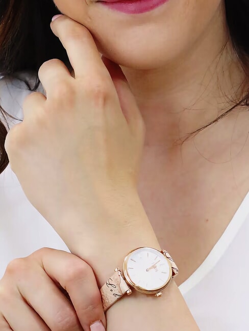 SARDEGNA Montre à heure seulement avec bracelet en cuir beige géographique - Montres