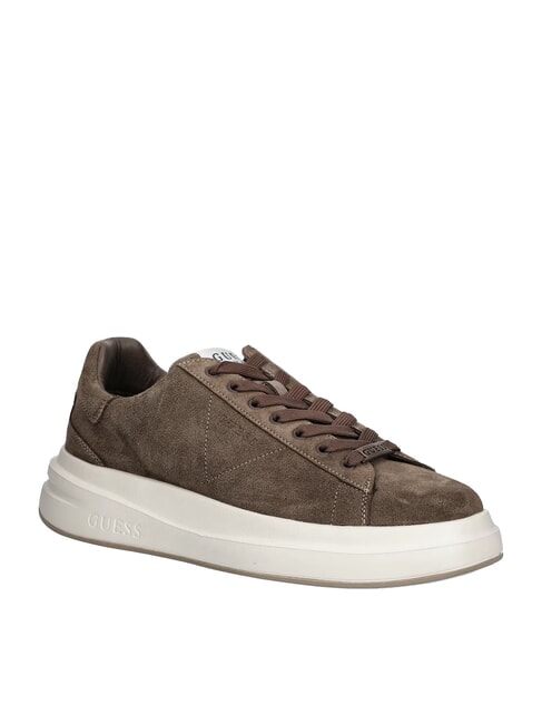 ELBA Baskets en cuir su&eacute;d&eacute; brun - Chaussures Homme