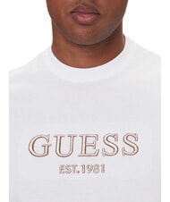 GUESS EMBROIDERY T-shirt en coton blanc pur - T-shirt - 3