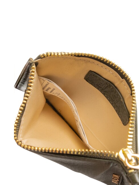 EDA Porte-cartes plat en cuir avec zip mousse - Portefeuilles Femme