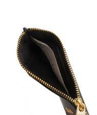 BIASIA EDA Porte-cartes plat en cuir avec zip noir - Portefeuilles Femme - 3