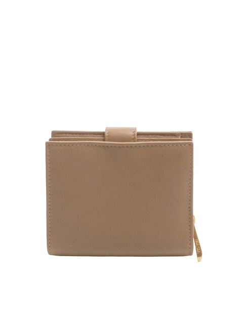 EDA Portefeuille compact en cuir taupe - Portefeuilles Femme