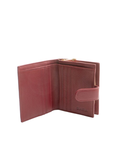 EDA Portefeuille compact en cuir Bourgogne - Portefeuilles Femme