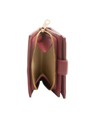 BIASIA EDA Portefeuille compact en cuir Bourgogne - Portefeuilles Femme - 3