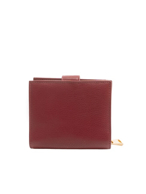 EDA Portefeuille compact en cuir Bourgogne - Portefeuilles Femme